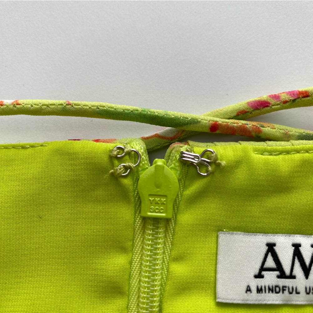 AMUR Women’s Nico Pleaded Floral Dress Size 0 Lime New - Picture 13 of 16